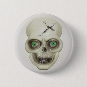 Very Scary Halloween Skull Button