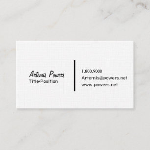 Very Simple Front Only Business Card