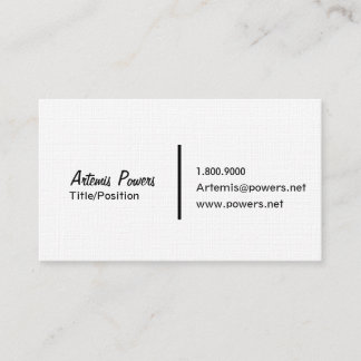 Very Simple Front Only Business Card