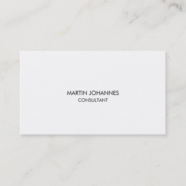 Very Simple Plain Style Black White Business Card (Front)