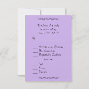 Very Soft Violet Wedding RSVP Card