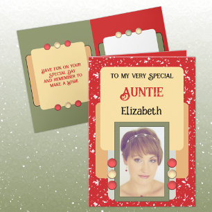 Very special auntie add photo name red card