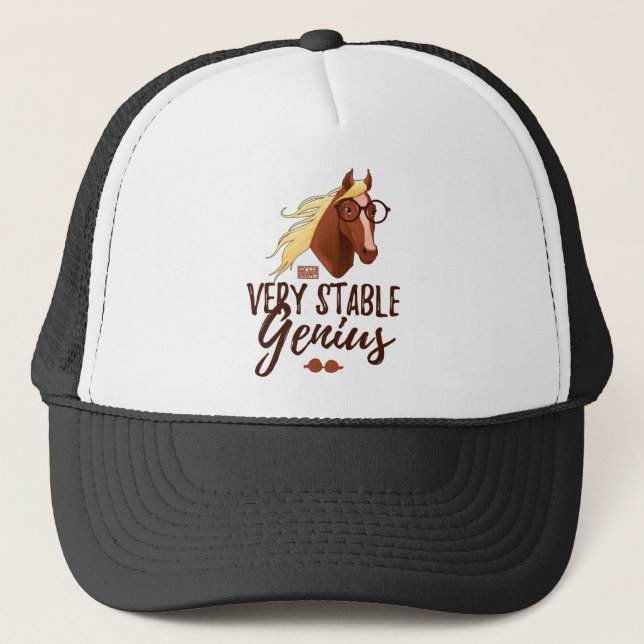Very Stable Genius Tweet President Trump Political Trucker Hat (Front)