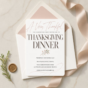 Very Thankful Botanical Thanksgiving Dinner Invitation