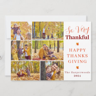 Very Thankful Fall thanksgiving family photo Holiday Card