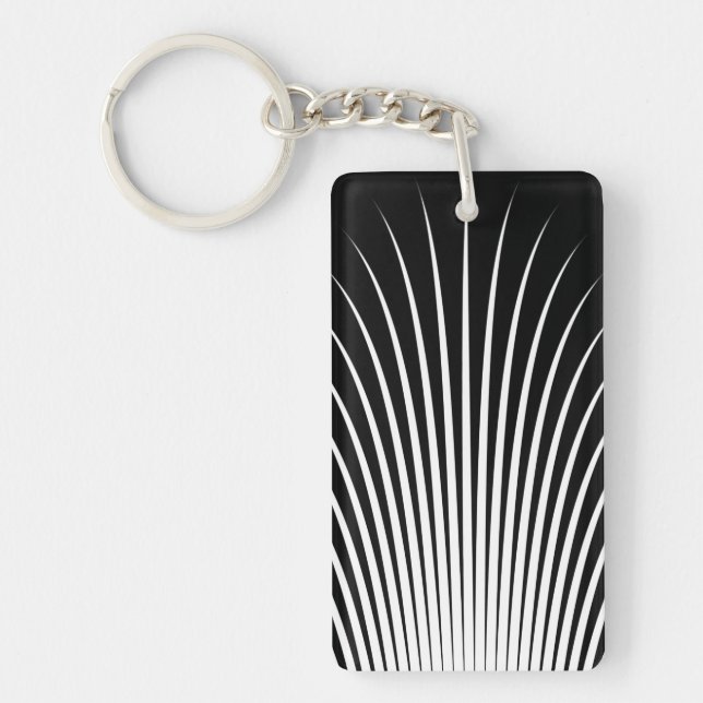 Very Unique Black White Stripe Pattern Key Ring (Front)