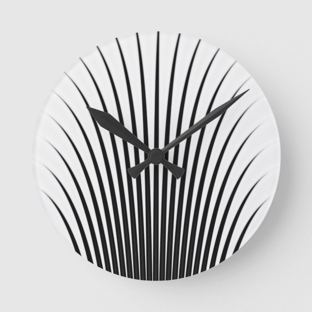 Very Unique Black White Stylish Chic Pattern Round Clock (Front)