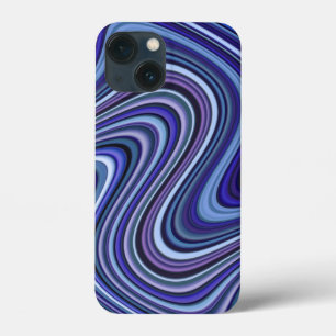 Very Unique Blue Shade Curvy Line Pattern iPhone 13 Mini Case