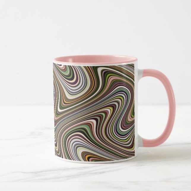 Very Unique Multi-Colour Curvy Line Pattern Mug (Right)