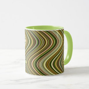 Very Unique Multicolored Curvy Line Pattern Mug