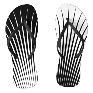 Very Unique White and Black Stripe Pattern Thongs