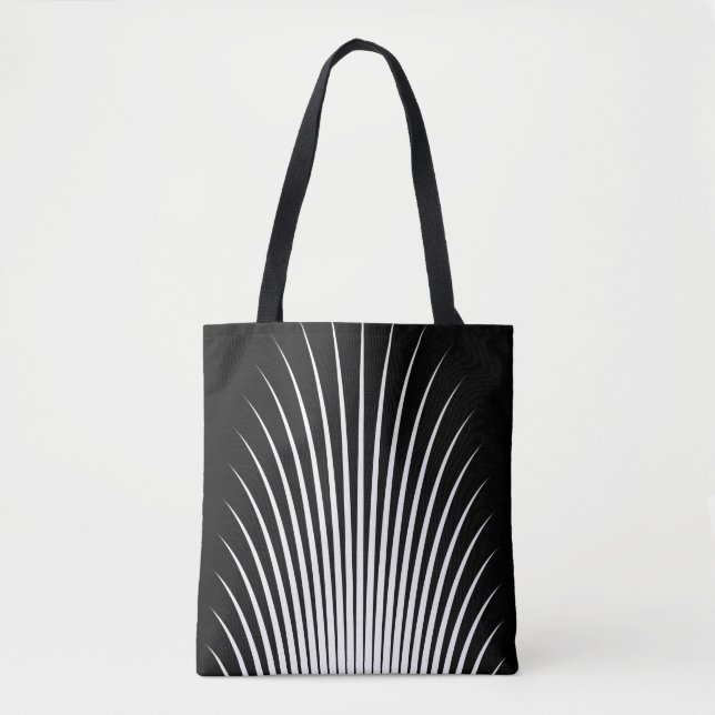 Very Unique White and Black Stripe Pattern Tote Bag (Front)