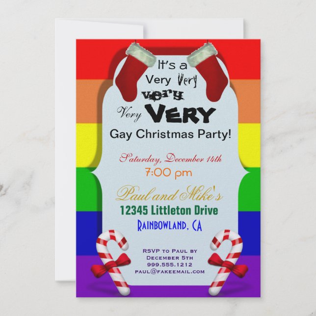 Very Very Very Very Very Gay Christmas Party Invitation (Front)