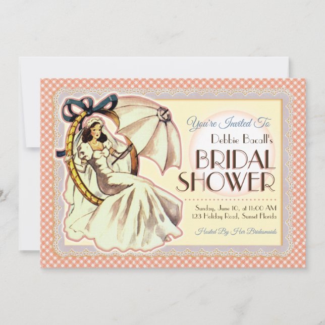 Very Vintage Bridal Shower  Invitation (Front)