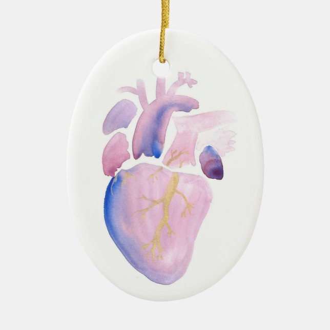 Very Violet Heart Ceramic Ornament (Front)