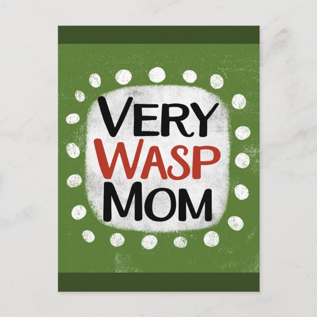 Very Wasp Mum Postcard (Front)