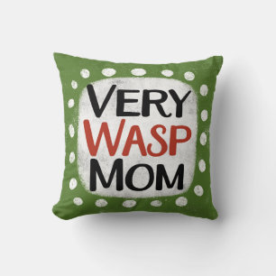 Very Wasp Mum Throw Pillow