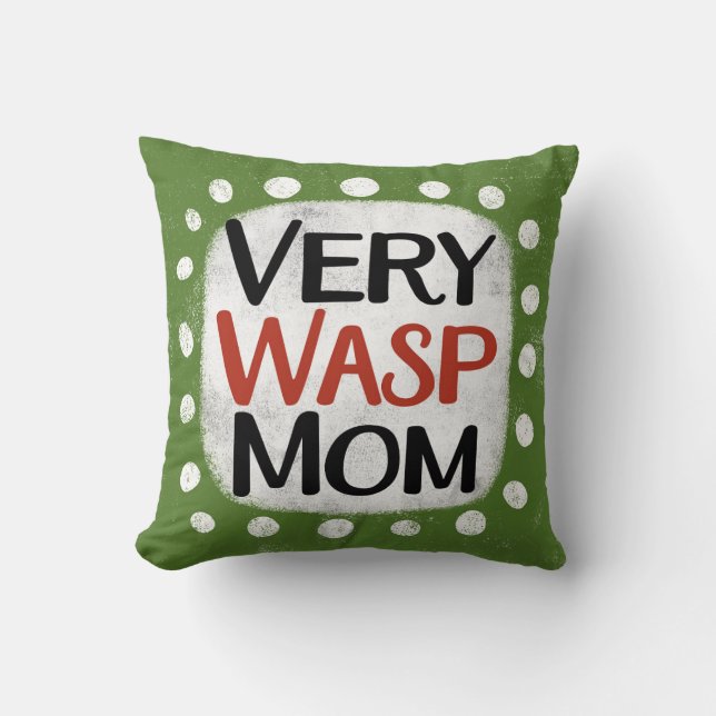 Very Wasp Mum Throw Pillow (Front)