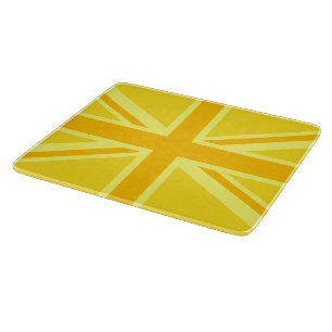 Very Yellow Union Jack British Flag Cutting Board