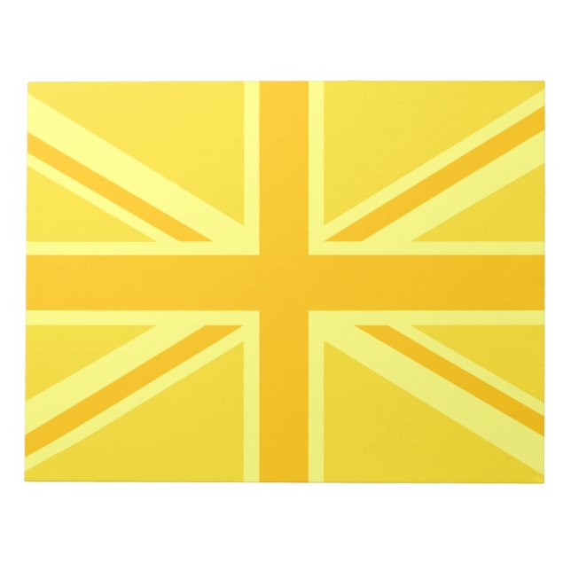 Very Yellow Union Jack British Flag Notepad (Front)