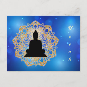 Vesak Day Buddha and Mandala Vaisakha Purnima Postcard
