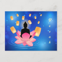 Vesak Day Buddha on Lotus Lantern Vaisakha