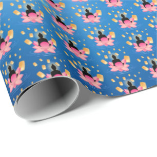 Vesak Day Buddha on Lotus Lantern Vaisakha Wrapping Paper