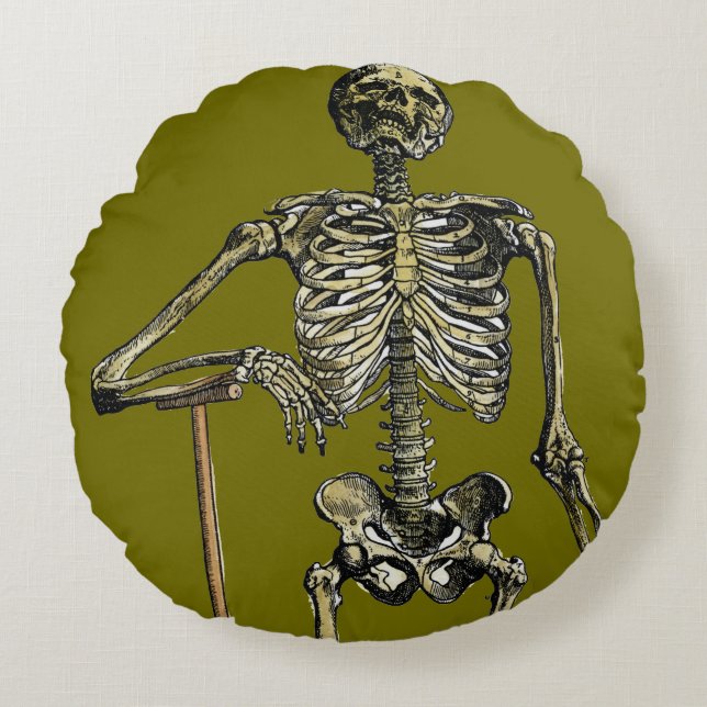 Vesalius: Skeletal System Round Cushion (Front)
