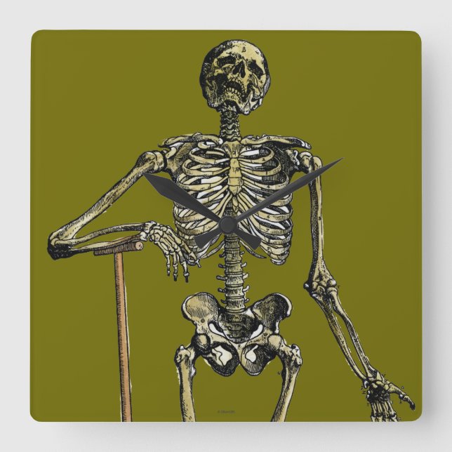 Vesalius: Skeletal System Square Wall Clock (Front)