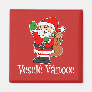 Vesele Vanoce Czech Christmas Santa Magnet