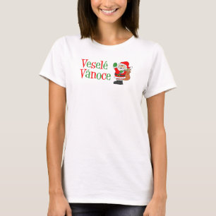 Vesele Vanoce Czech Christmas Santa T-Shirt