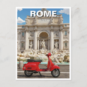 Vespa in Rome Italy Postcard