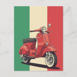 Vespa Italian Flag Postcard