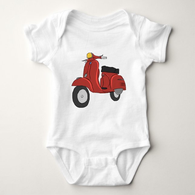 Vespa SS Scooter Baby Bodysuit (Front)