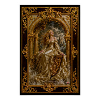 Vesperine Solariel Vision of Gilded Baroque Luxury Poster