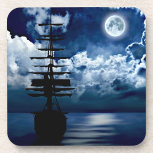 vessel at full moon cork coaster
