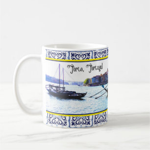 Vessel view on the river douro porto portugal coffee mug