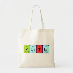 Vester periodic table name tote bag