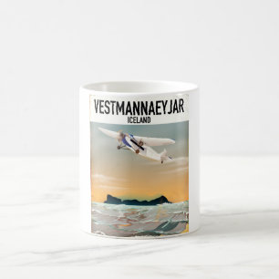 Vestmannaeyjar Iceland travel poster. Coffee Mug