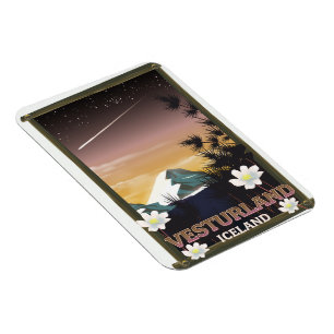 Vesturland Iceland travel poster Magnet