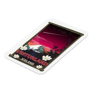 vesturland Iceland travel poster Magnet