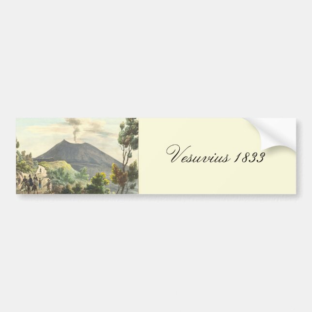 Vesuvius Active Volcano 1832 Naples Italy Bumper Sticker (Front)