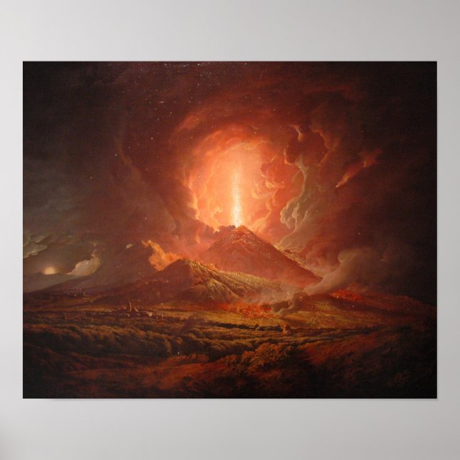 Vesuvius from Portici, Joseph Wright of Derby Poster (Front)