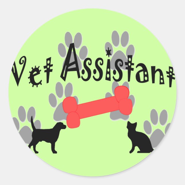 Vet Assistant Gifts Classic Round Sticker (Front)