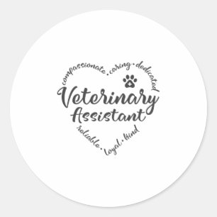 Vet assistant, veterinary assistant classic round sticker