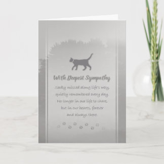 Vet & Business Cat Sympathy - Deepest Sympathy Card