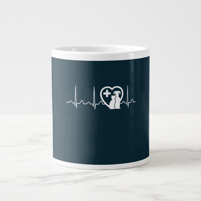 Vet Heartbeat Large Coffee Mug (Front)