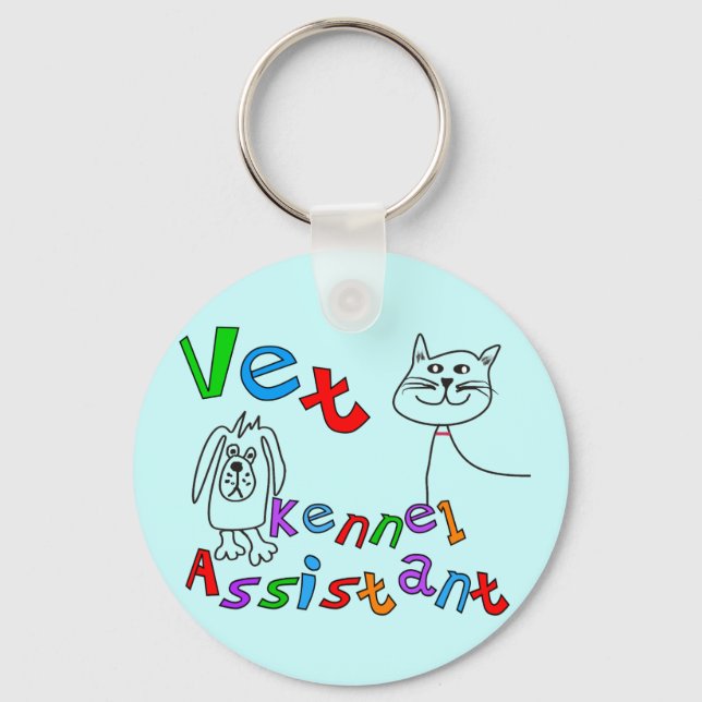 Vet Kennel Assistant T-Shirts and Gifts Key Ring (Front)