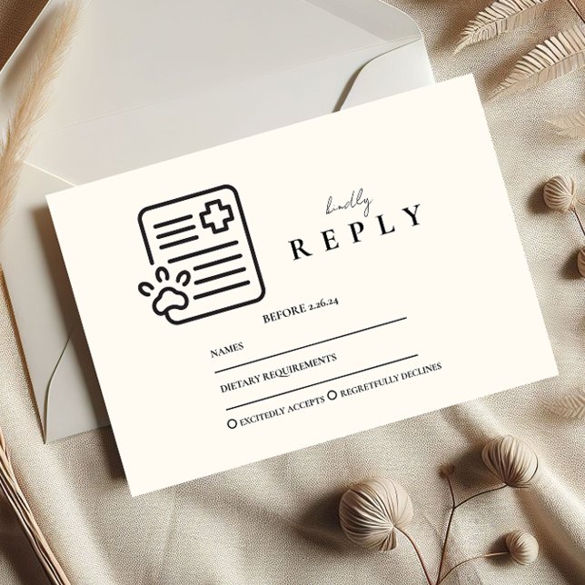 Vet Med Paw Syringe Graduation Party RSVP Card (Creator Uploaded)