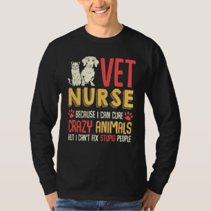 Vet Nurse Cute Dog Sloth Rabbit Horse Fish Turtle T-Shirt